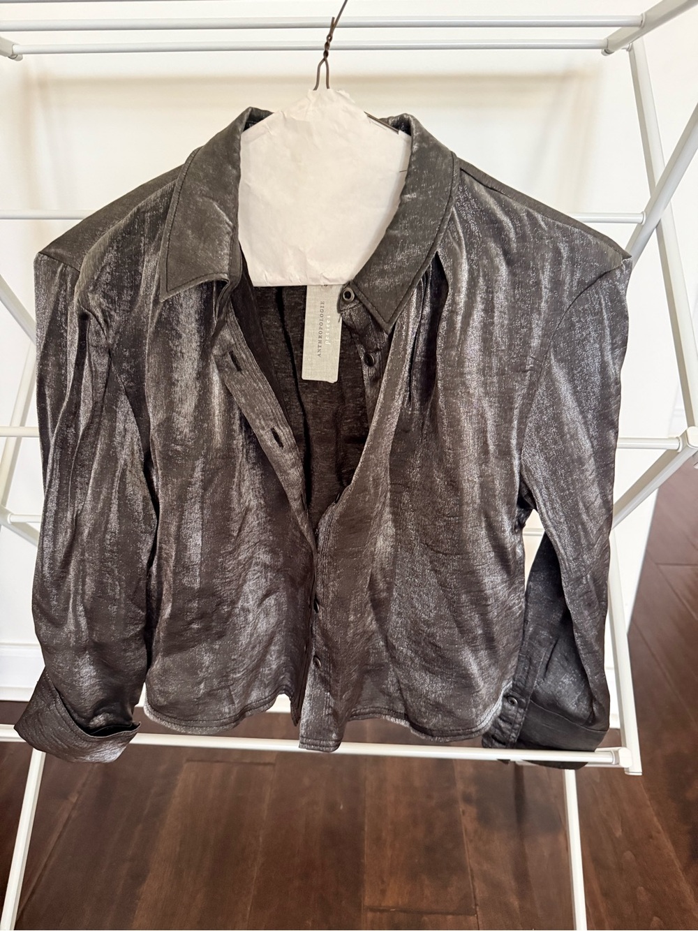 Pilcro / Anthropology Metallic Gray Women’s Shacket shirt - Size SP